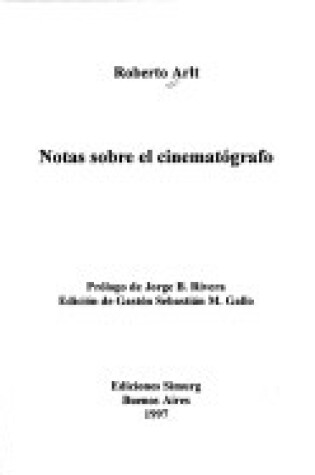 Cover of Notas Sobre El Cinematografo