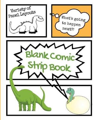 Cover of Blank Comic Strip Book Dinosaurs