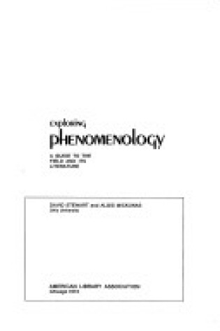 Cover of Exploring Phenomenology