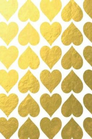 Cover of Gold Foil Hearts Notebook 6*9