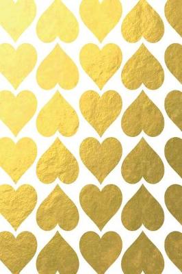 Book cover for Gold Foil Hearts Notebook 6*9