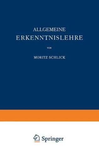 Cover of Allgemeine Erkenntnislehre