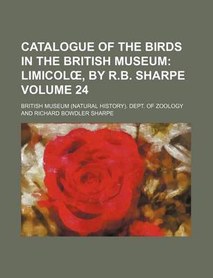 Book cover for Catalogue of the Birds in the British Museum Volume 24