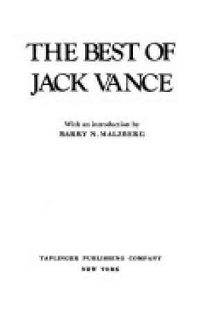 Cover of The Best of Jack Vance