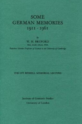 Cover of Some German Memories, 1911-1961