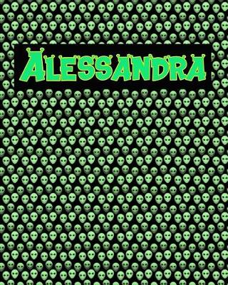 Book cover for 120 Page Handwriting Practice Book with Green Alien Cover Alessandra