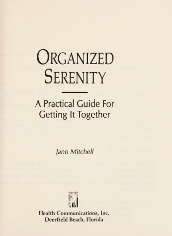 Book cover for Organized Serenity