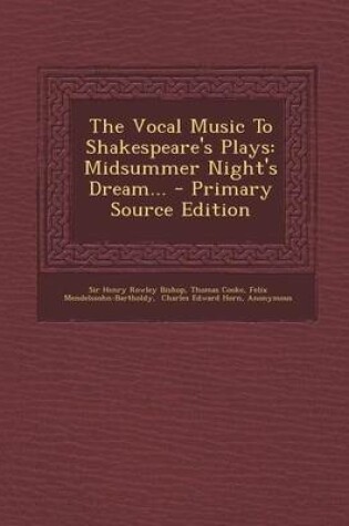 Cover of The Vocal Music to Shakespeare's Plays