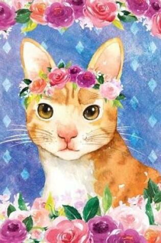 Cover of My Big Fat Journal Notebook For Cat Lovers Orange Tabby In Flowers