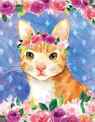 Book cover for My Big Fat Journal Notebook For Cat Lovers Orange Tabby In Flowers