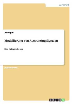 Book cover for Modellierung von Accounting-Signalen