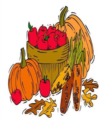 Cover of Autumn Bounty Fall Harvest Basket School Composition Book 130 Pages