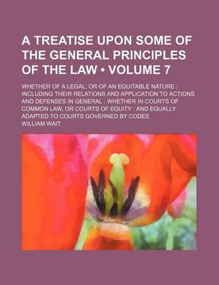 Book cover for A Treatise Upon Some of the General Principles of the Law (Volume 7); Whether of a Legal, or of an Equitable Nature Including Their Relations and Application to Actions and Defenses in General Whether in Courts of Common Law, or Courts of Equity and Equal