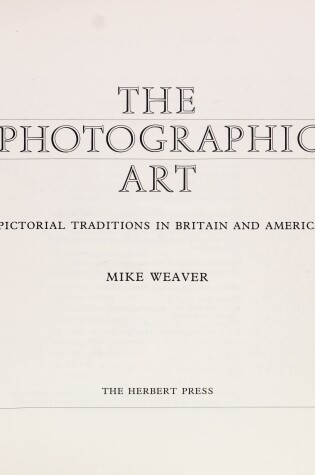 Cover of The Photographic Art