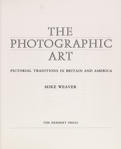 Book cover for The Photographic Art