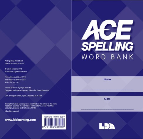 Book cover for Ace Spelling Word Bank