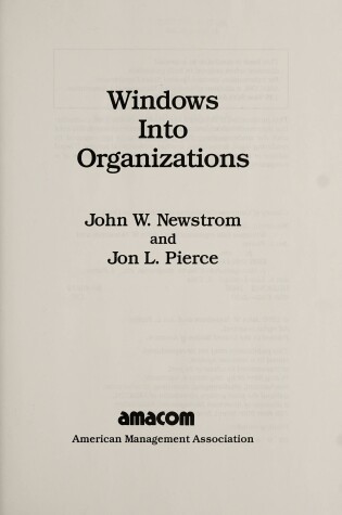Cover of Windows into Organizations