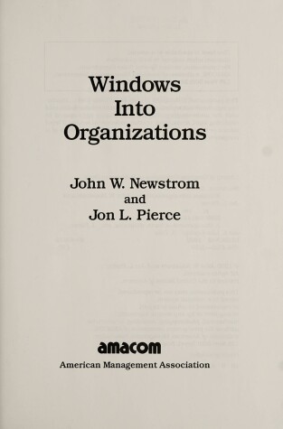 Book cover for Windows into Organizations