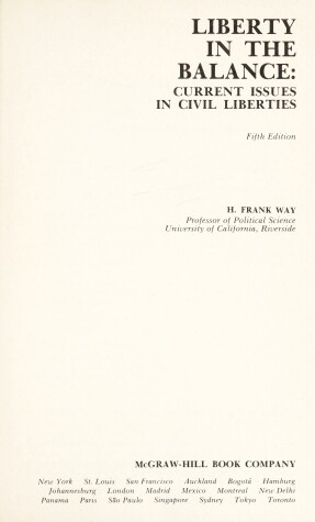 Book cover for Liberty in the Balance -Wb/16