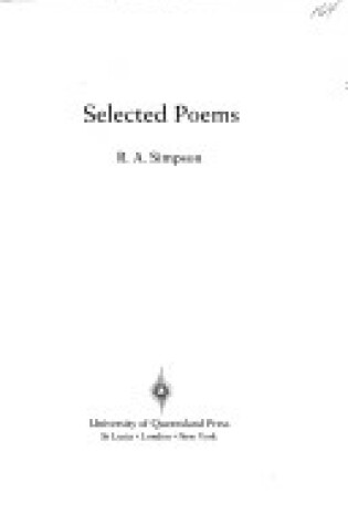 Cover of Selected Poems