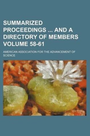 Cover of Summarized Proceedings and a Directory of Members Volume 58-61