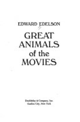 Cover of Great Animals of the Movies