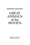 Book cover for Great Animals of the Movies