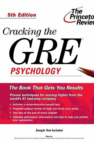 Cover of Cracking the Gre Psychology Test
