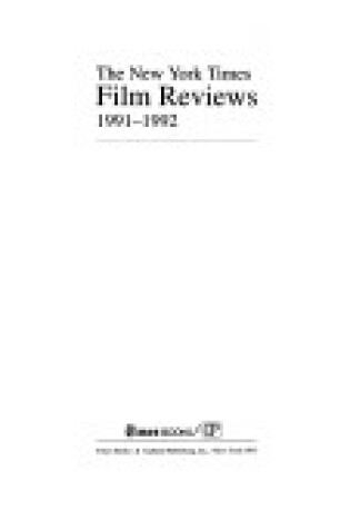 Cover of Nyt Film Reviews 1991-1992 V18