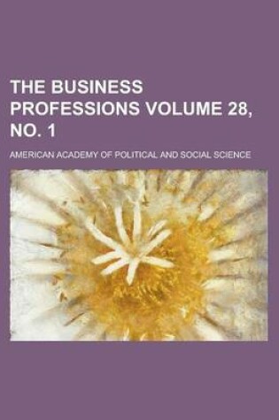 Cover of The Business Professions Volume 28, No. 1