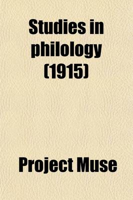 Book cover for Studies in Philology (Volume 12-13)