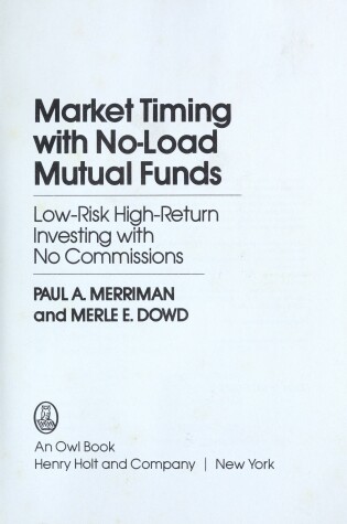 Cover of Market Timing with No-load Mutual Funds