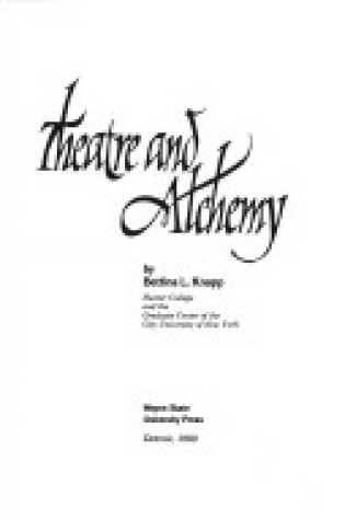 Cover of Theatre and Alchemy