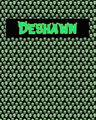 Book cover for 120 Page Handwriting Practice Book with Green Alien Cover Deshawn