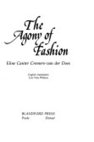 Cover of Agony of Fashion
