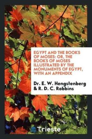 Cover of Egypt and the Books of Moses