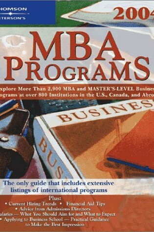 Cover of MBA Programs 2004, Guide to, 9