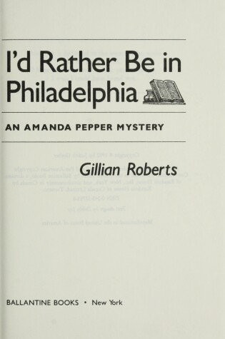 Cover of I'd Rather Be in Philadelphia