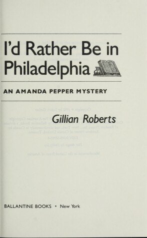 Book cover for I'd Rather Be in Philadelphia