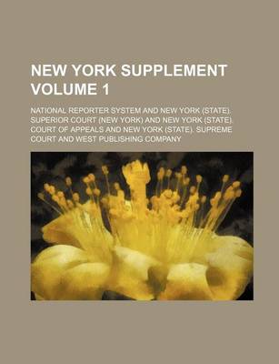 Book cover for New York Supplement Volume 1