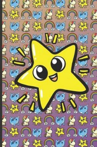 Cover of Star Rainbow Unicorn and Narwhal Notebook
