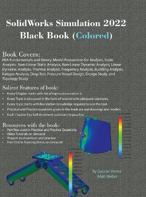 Book cover for SolidWorks Simulation 2022 Black Book (Colored)