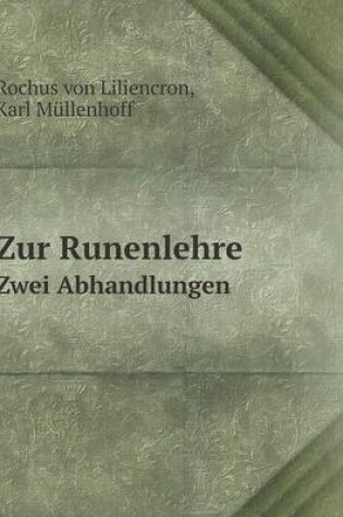 Cover of Zur Runenlehre Zwei Abhandlungen
