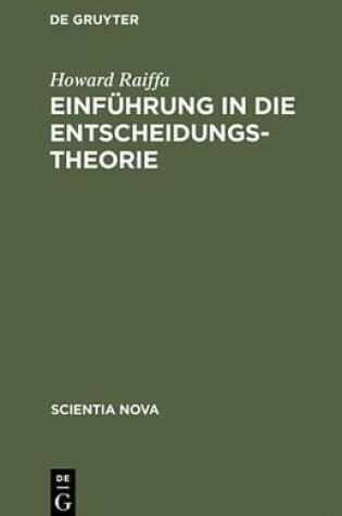 Cover of Einführung in Die Entscheidungstheorie