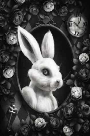 Cover of Alice in Wonderland Modern Journal - Outwards White Rabbit (Grey)