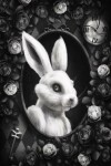 Book cover for Alice in Wonderland Modern Journal - Outwards White Rabbit (Grey)