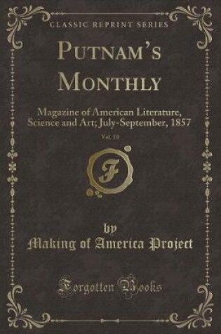 Cover of Putnam's Monthly, Vol. 10