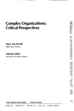 Cover of Complex Organizations