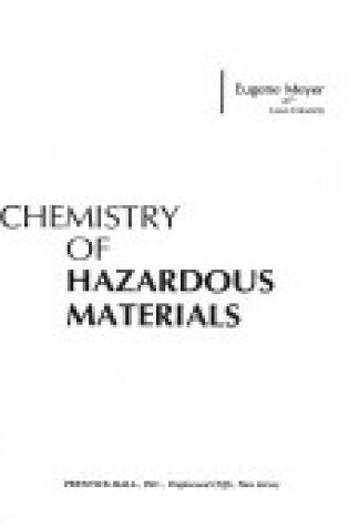 Cover of Chemistry of Hazardous Materials