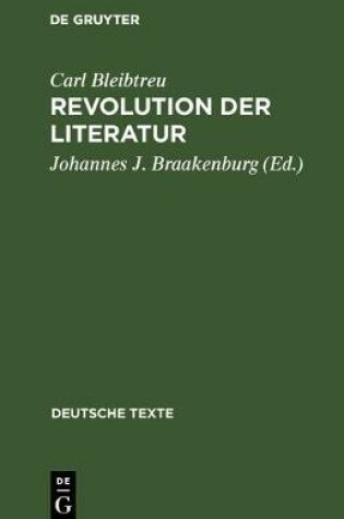 Cover of Revolution Der Literatur